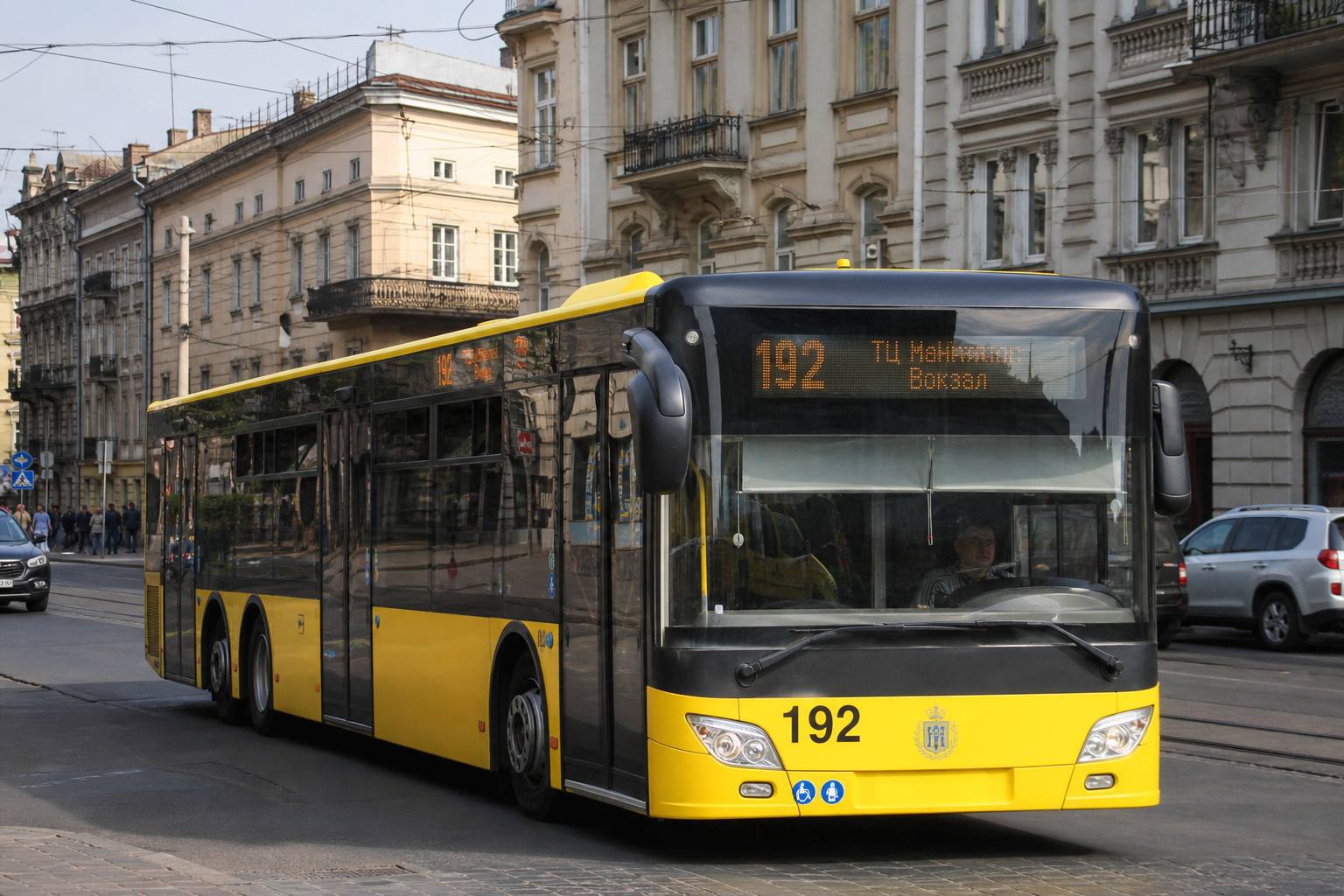 192 автобус (Приміський вокзал - с. Дроздовичі) на фоні Львів