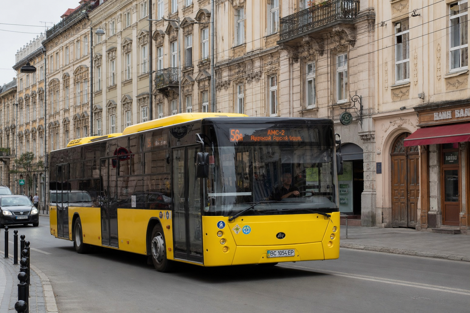 56а автобус (Площа 700-річчя Львова - Великі Грибовичі - Дубляни) на фоні Львів